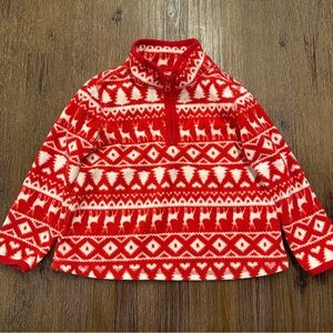 3/20$ OshKosh B'gosh Red and White Fleece Pullover size 24 months